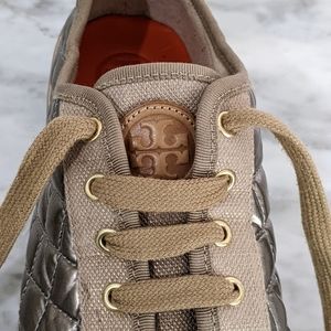 Tory Burch leather bronze quilted shoes 9.5
